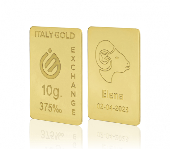 Lingotto Oro segno zodiacale Ariete 9 Kt da 10 gr. IGE GOLD